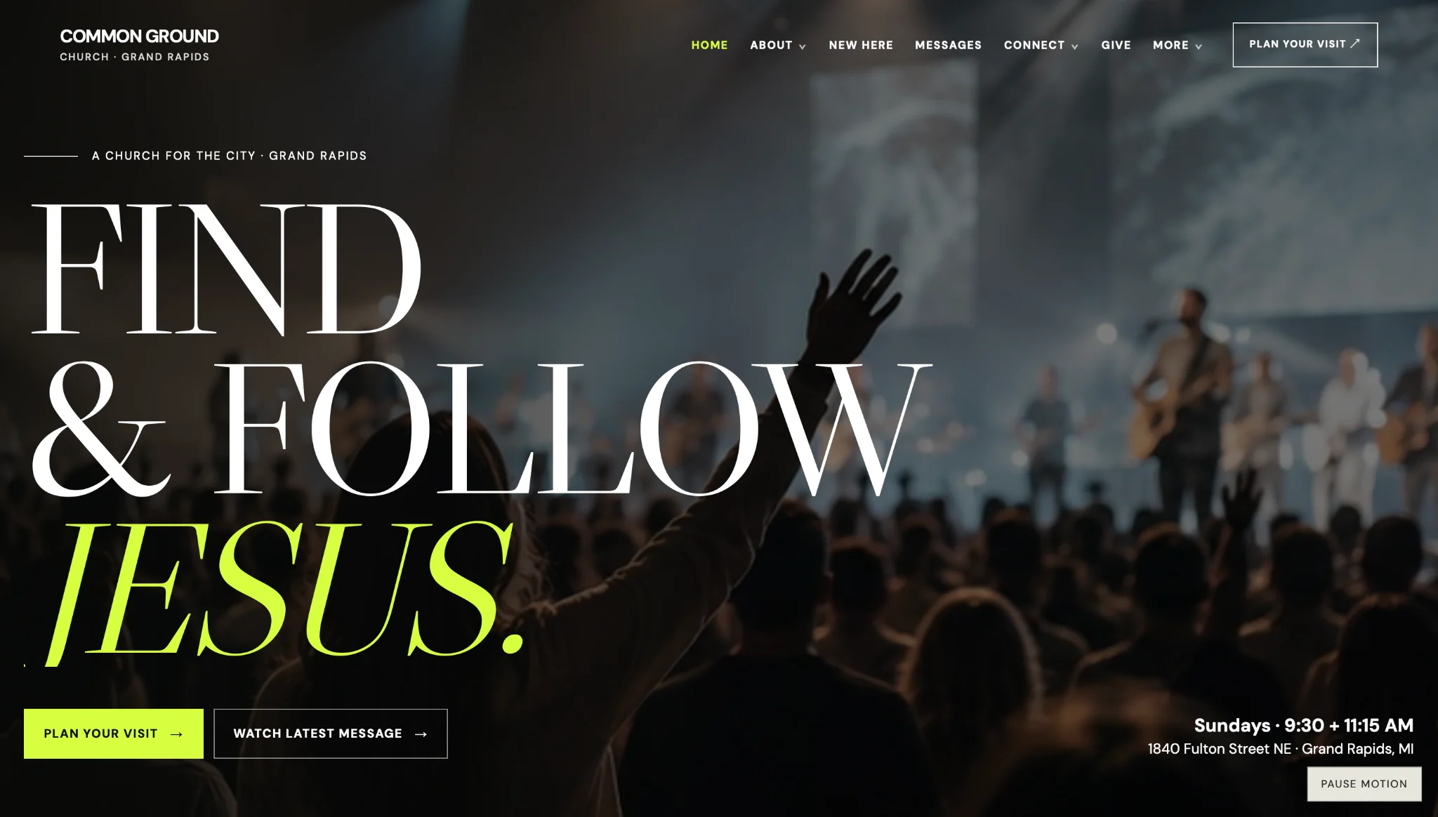 Actual Churchframe Editorial design screenshot